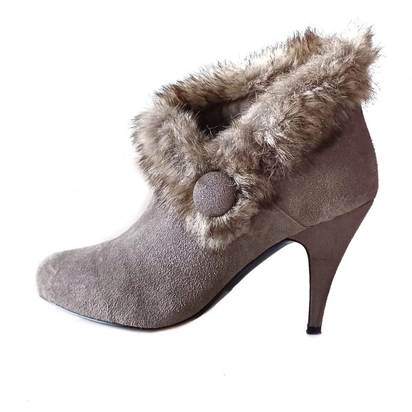 Vintage Avon Suede Booties Victorian Steampunk Coquette 8.5 - Picture 2 of 9